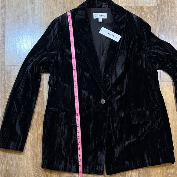 NWT The Drop Black Velvet Blazer Women's Large L New Single Button Suit Jacket - Picture 12 of 15